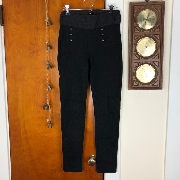 ZARA High Rise Black Leggings Size Medium - Picture 1 of 11